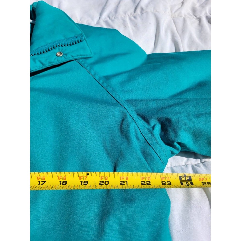 Vintage LL Bean Full Length Flannel Lined Insulated Womens Teal Jacket USA Large - Picture 12 of 14